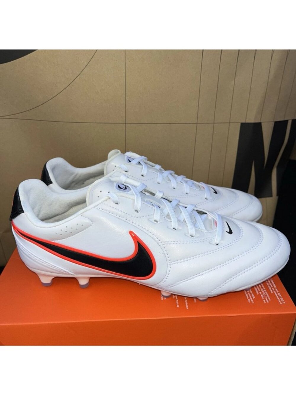 NEW Nike Tiempo Ligera Pro FG White Black Crimson HQ3158-106 Men Size 7.5